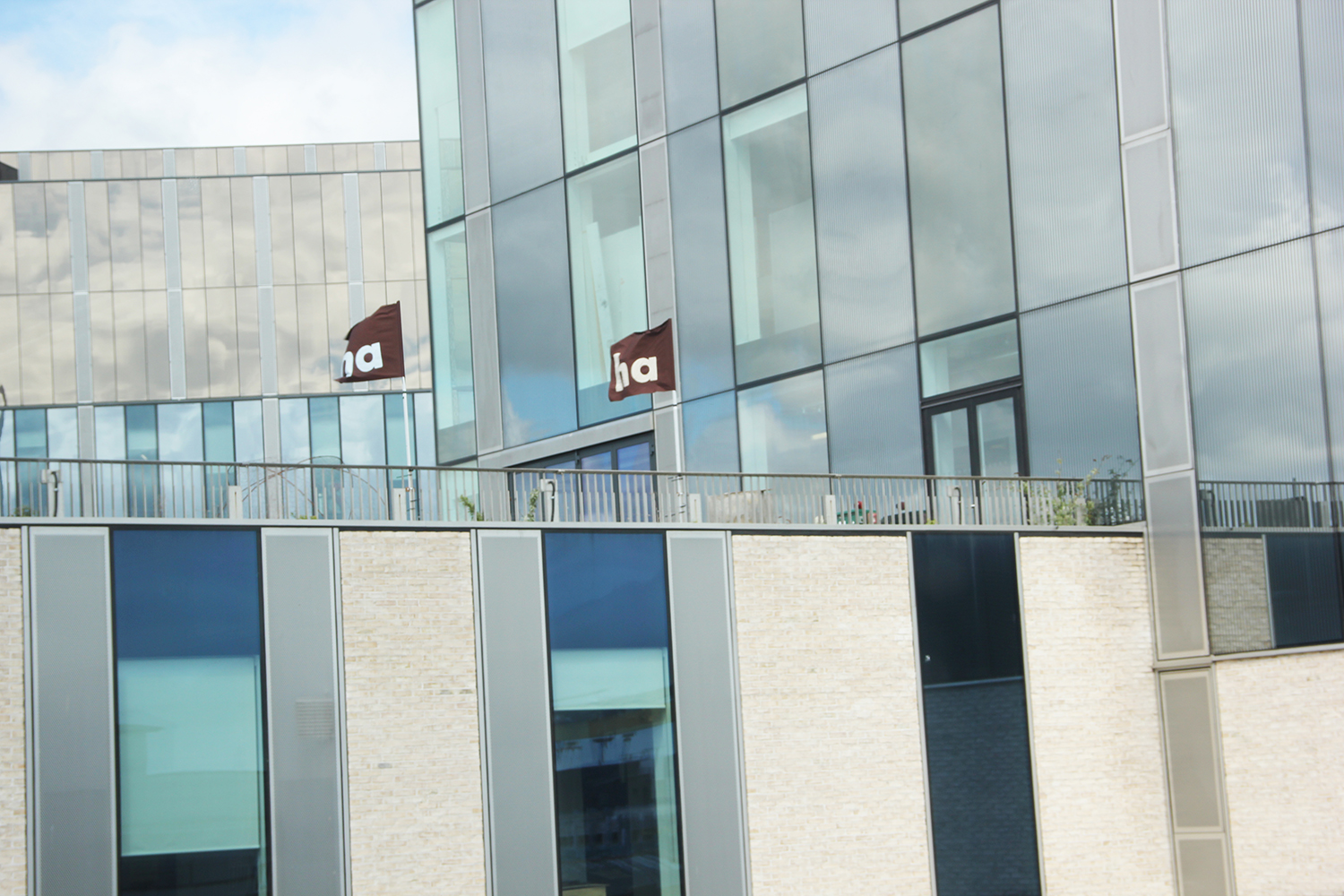 Image of two 'ha ha' flags on the BSoA - clearly displaying 'ha ha'.